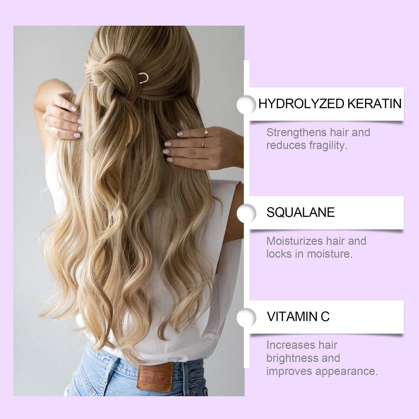 Purple Keratin Hair Mask - Smooth Repair Care for Frizzy Hair