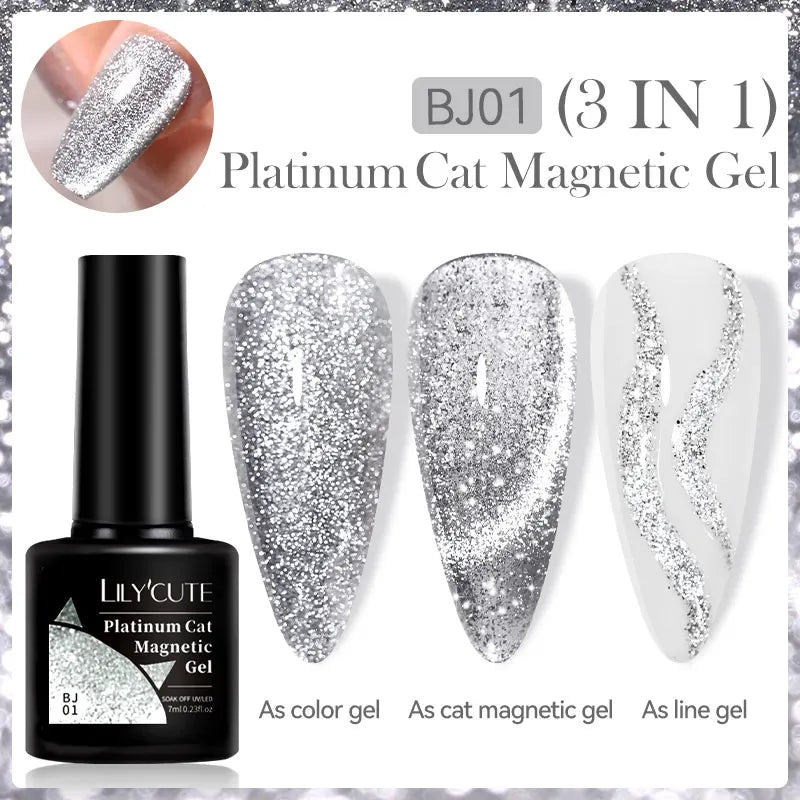 LILYCUTE 7ml 9D Cat Eye Magnetic Gel Polish