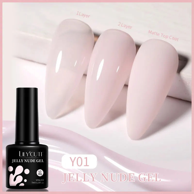 LILYCUTE 7ml Base and No-Wipe Top Coat Gel Polish