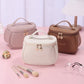 PU Leather Travel Makeup Case - Multi-Functional Toiletry Storage Bag