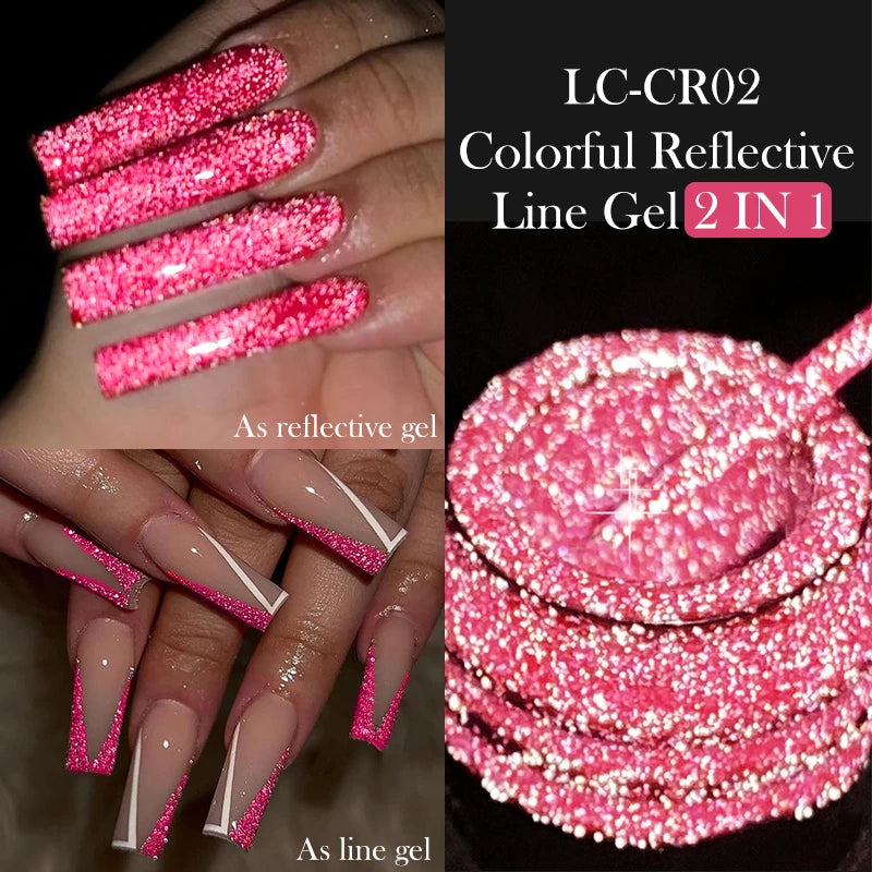 LILYCUTE 5ml Reflective Glitter Liner Gel - Champagne Nail Art