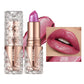 Quicksand Gold Glitter Lipstick - Silky Grapefruit Orange Shine