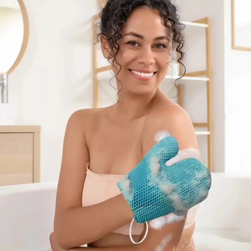 Honeycomb TPU Exfoliating Shower Glove - Quick-Drying Body Scrubber