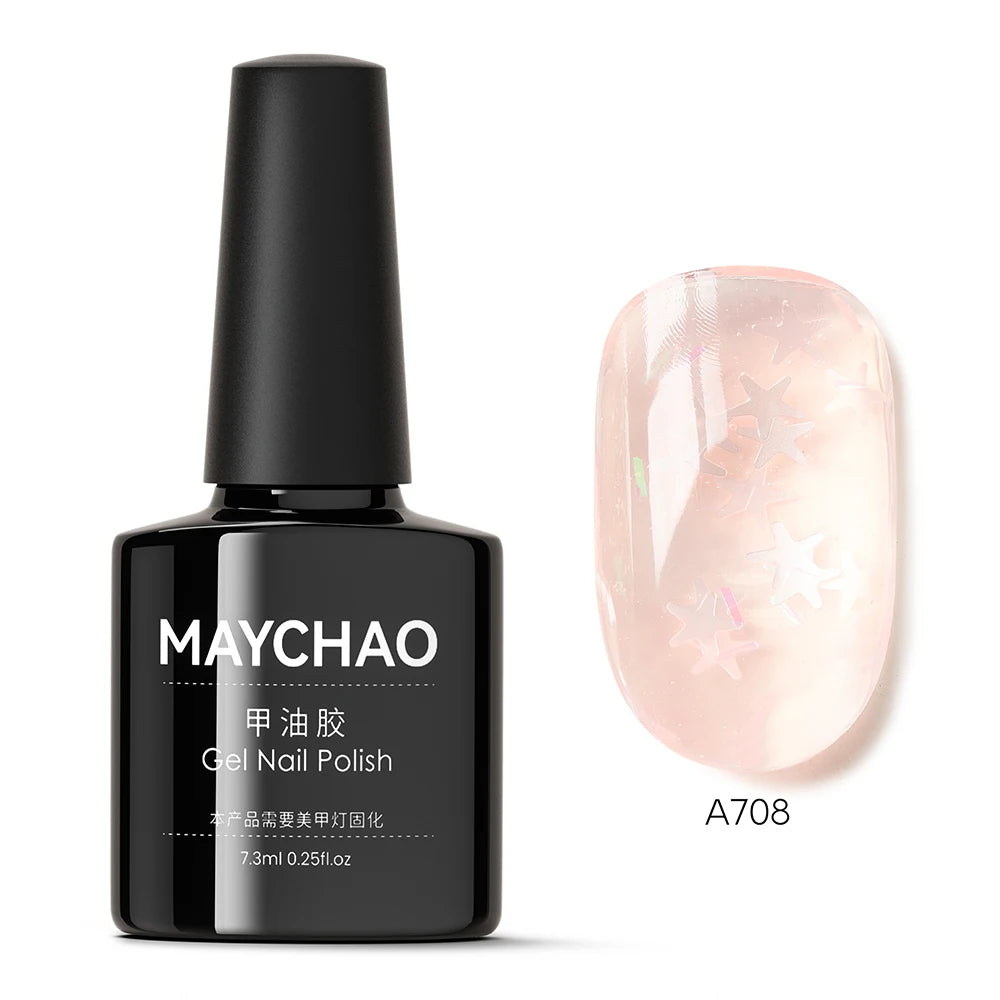 MAYCHAO 7.3ml Transparent Jelly Nude Gel Polish
