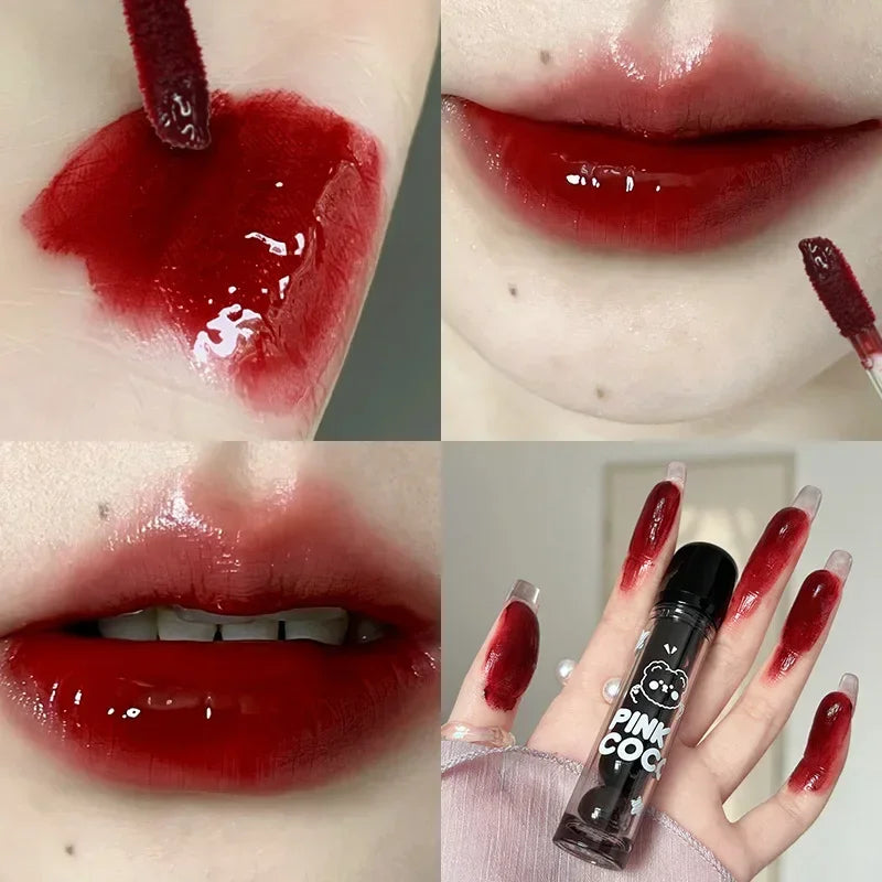 Mirror Glass Dark Red Lip Tint - Non-Stick Liquid Lip Glaze