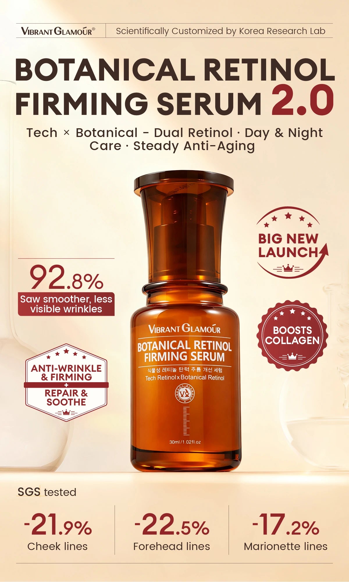 Vibrant Glamour Retinol Face Serum - 30ml Skin Care Treatment
