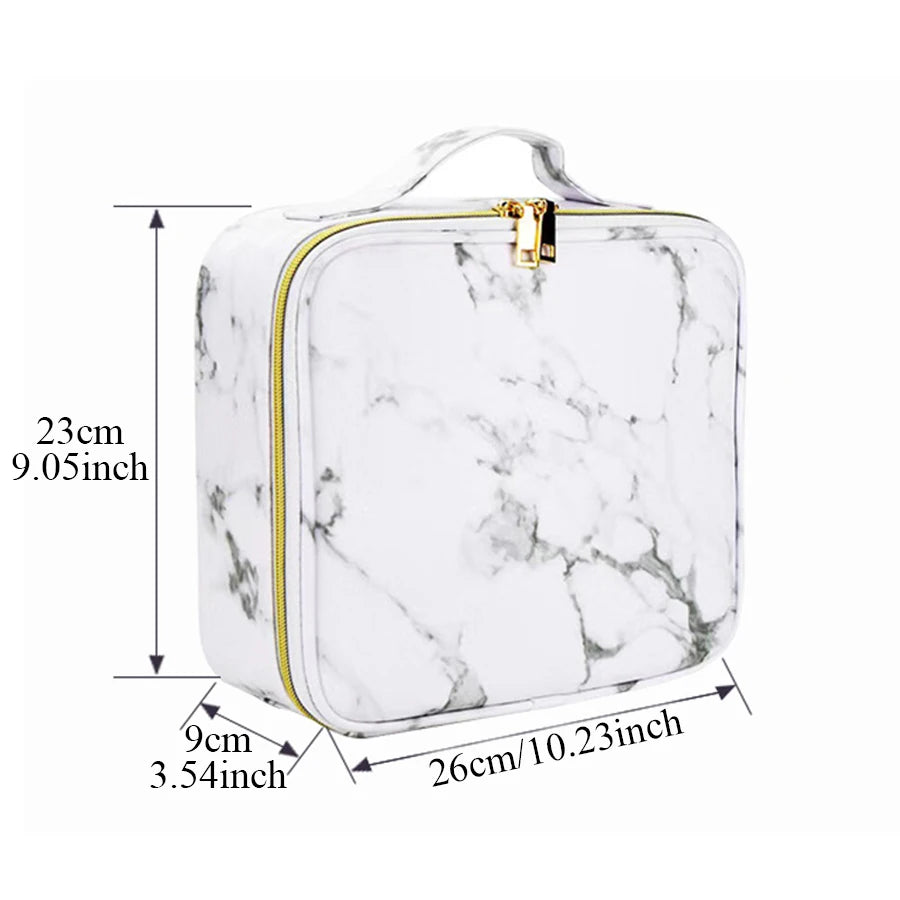 Marble Waterproof PU Cosmetic Bag - Makeup and Toiletry Organizer
