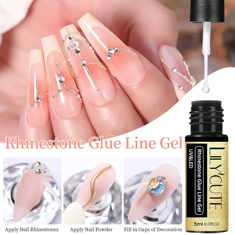 LILYCUTE 5ml Metallic Painting Liner Gel - Gold Silver Nail Art