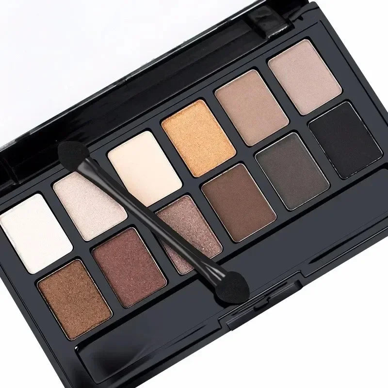 12-Color Natural Nudes Eyeshadow Palette - Matte Shimmer Makeup