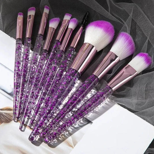 10-Piece Soft Detail Makeup Brush Set - Blush Foundation and Eye Tools