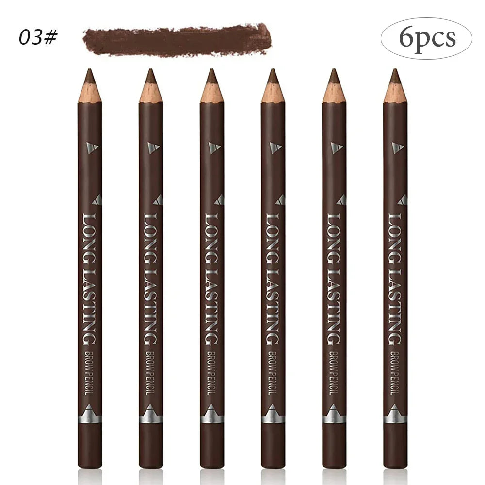 6/12-Piece Waterproof Eyebrow Pencil Set