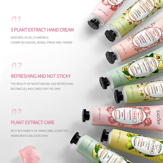 15-Piece Avocado Sakura Hand Cream Set - Moisturizing Care Lotion