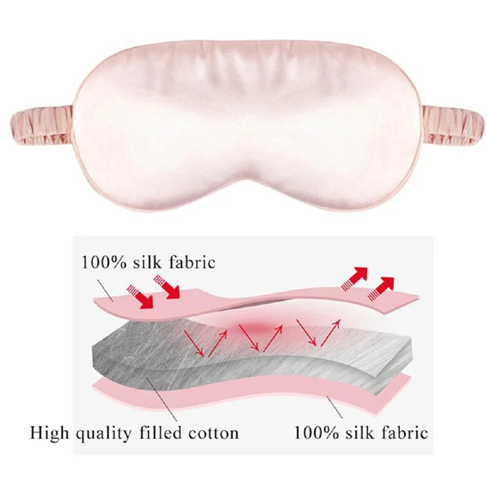Soft Silk Sleep Mask - 100% Blackout Adjustable Eye Cover