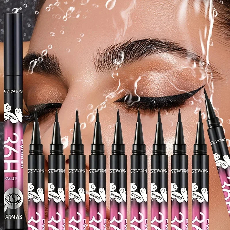 Waterproof Black Eyeliner Pencil Set - Smudge-Proof Beginner Makeup