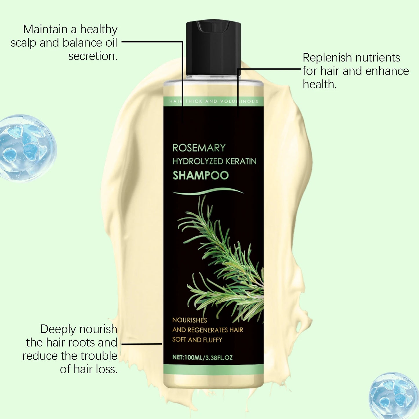 Rosemary Natural Shampoo - Thickening Oil Control Hair Care