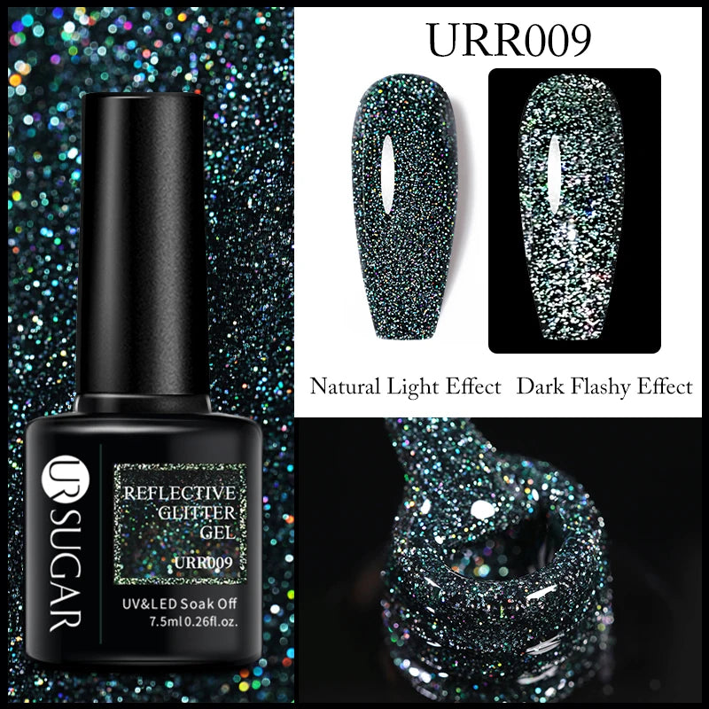 UR SUGAR 7.5ml Reflective Glitter Pink Sequin Gel Polish