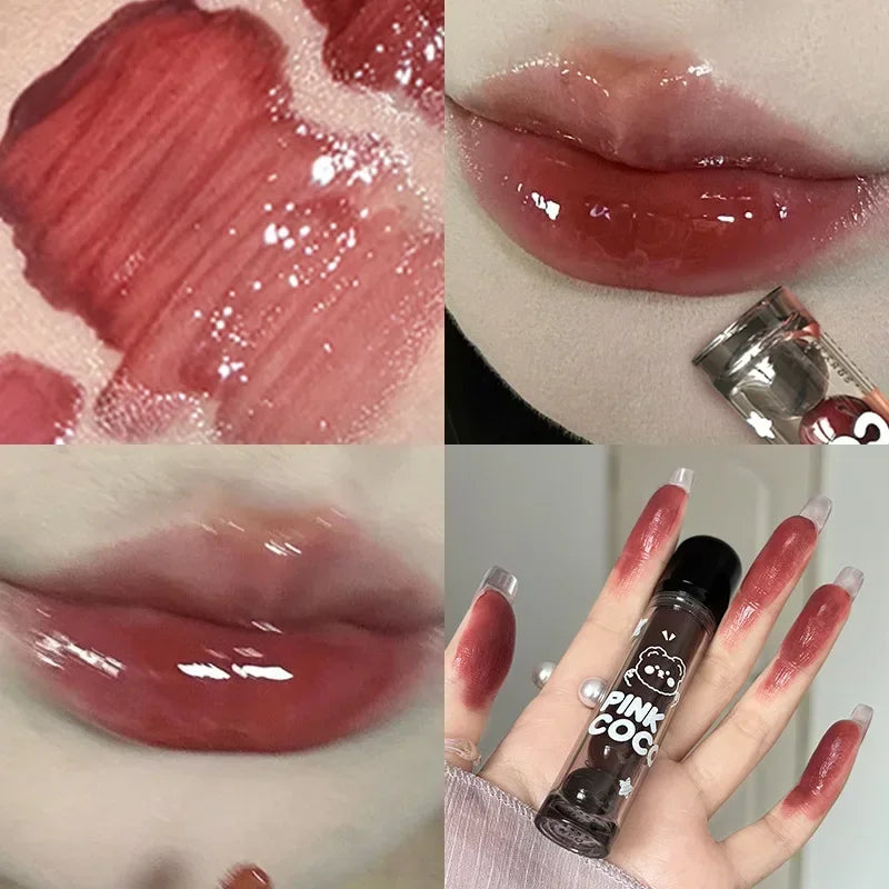 Mirror Glass Dark Red Lip Tint - Non-Stick Liquid Lip Glaze
