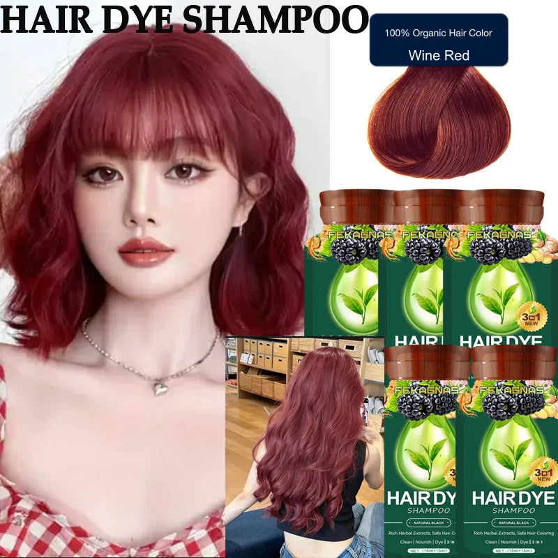 Herbal Hair Dye Shampoo Sachets - Gray Coverage Color Care