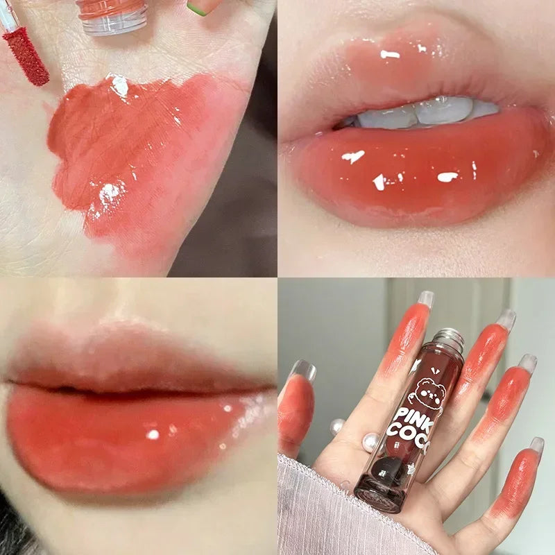 Mirror Glass Dark Red Lip Tint - Non-Stick Liquid Lip Glaze