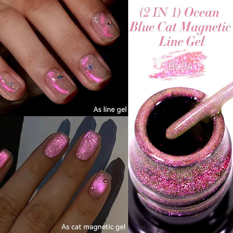 LILYCUTE 5ml Reflective Glitter Liner Gel - Champagne Nail Art