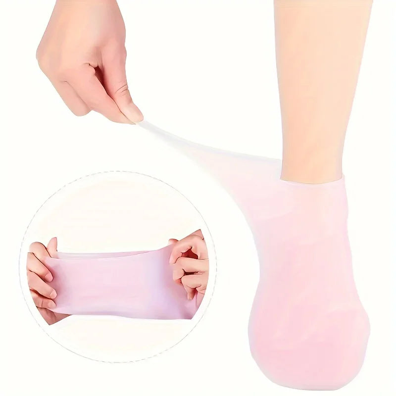 2-Pack Silicone Gel Foot Socks - Cracked Heel Spa Care