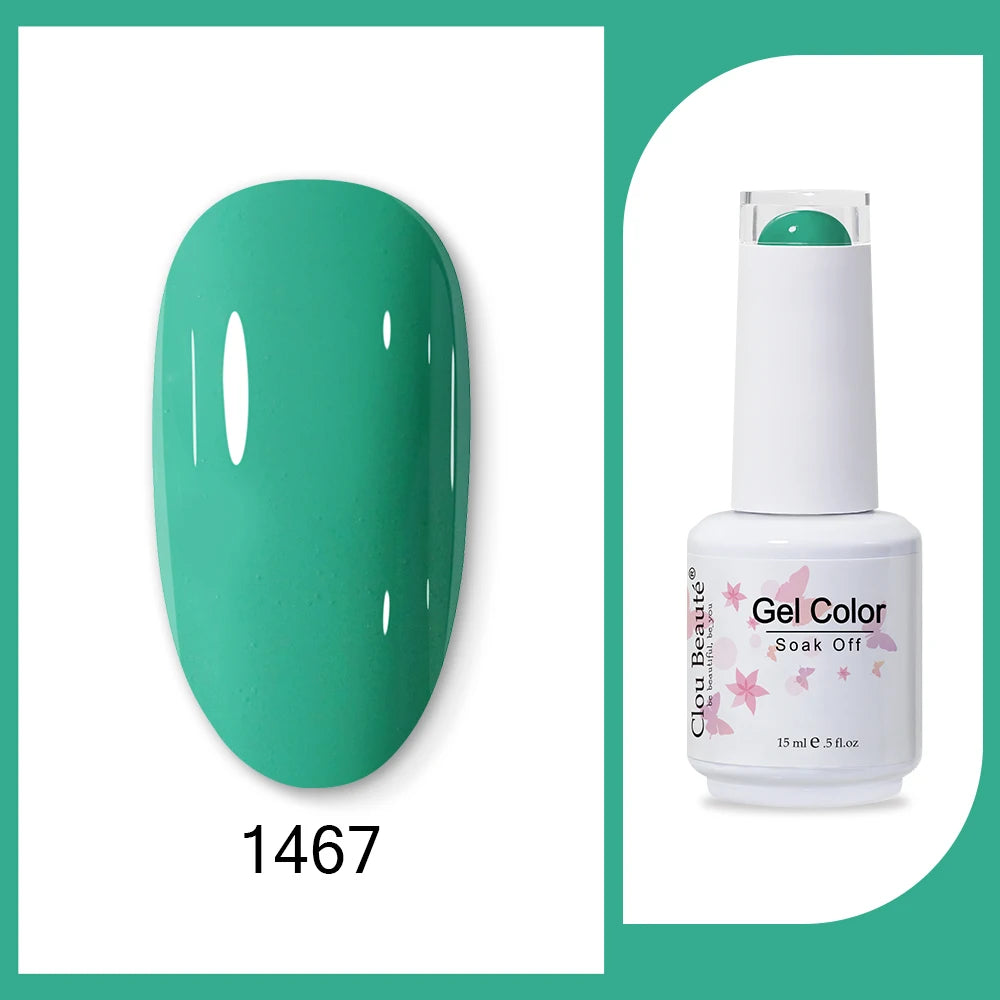 Clou Beaute 15ml Army Green Gel Polish - HEMA and TPO Free