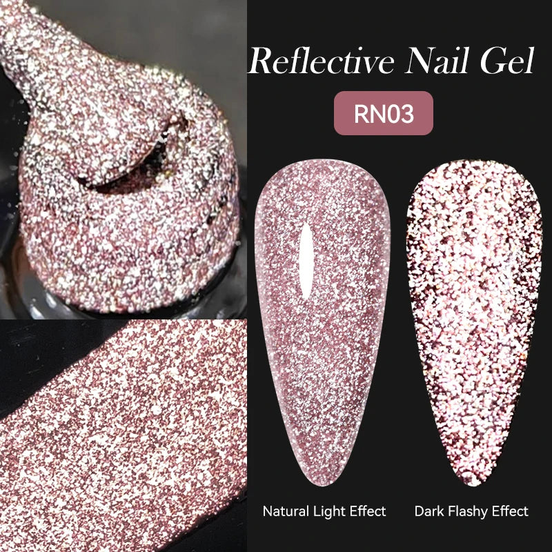 LILYCUTE 5ml Reflective Glitter Liner Gel - Champagne Nail Art