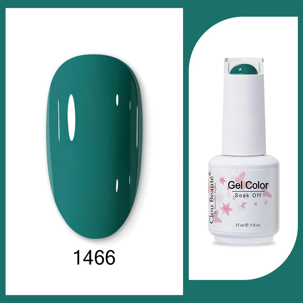 Clou Beaute 15ml Army Green Gel Polish - HEMA and TPO Free