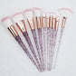 10-Piece Unicorn Glitter Makeup Brush Set - Foundation and Eye Tools