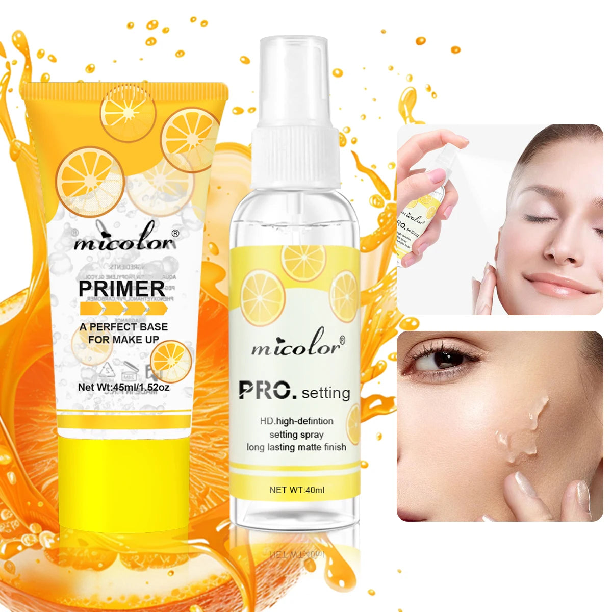 Makeup Primer and Setting Spray Set - Pore Smoothing Finish