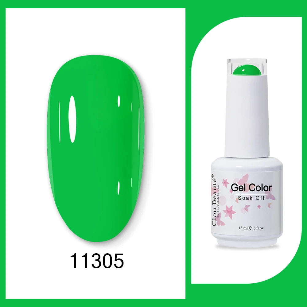 Clou Beaute 15ml Army Green Gel Polish - HEMA and TPO Free