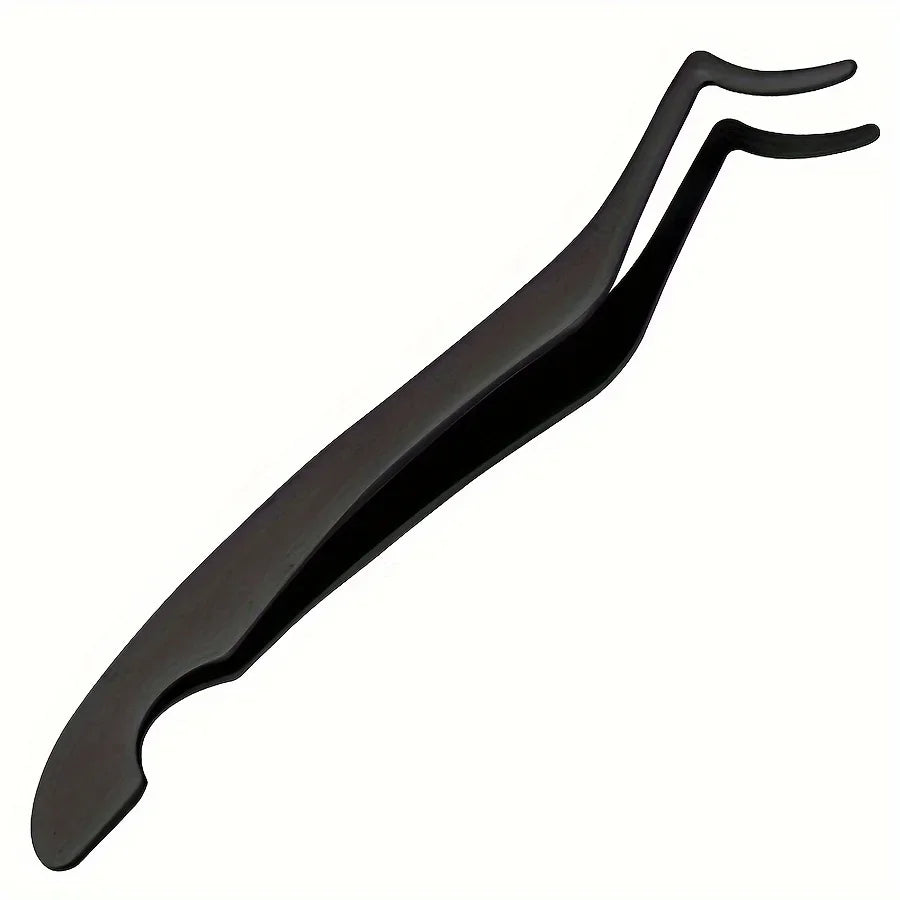 Stainless Steel Seahorse Eyelash Extension Tweezers - Straight & Curved Set