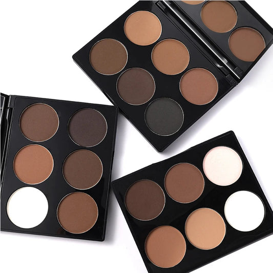 6-Color Highlighter Contour Palette - 3D Bronzer Makeup Kit