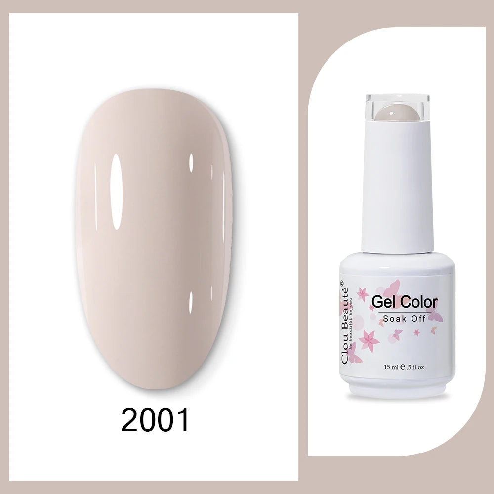 Clou Beaute 15ml Army Green Gel Polish - HEMA and TPO Free