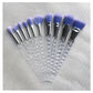 10-Piece Unicorn Glitter Makeup Brush Set - Foundation and Eye Tools