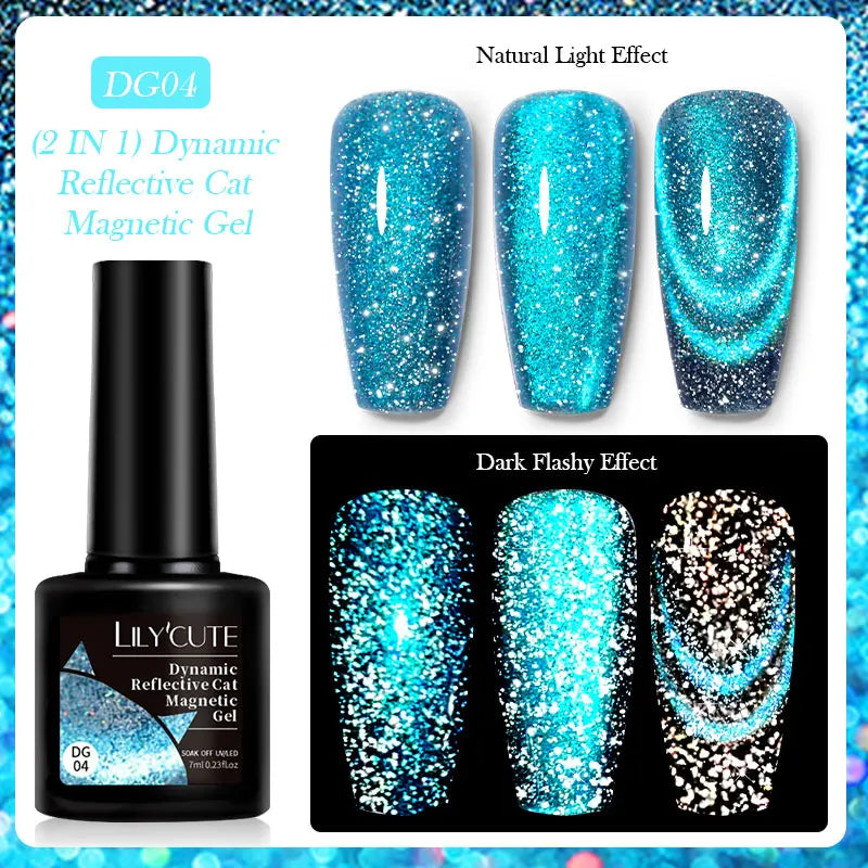 LILYCUTE 7ml 9D Cat Eye Magnetic Gel Polish