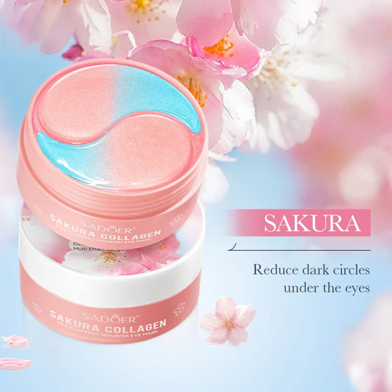 SADOER Sakura Eye Mask - 60-Piece Moisturizing Eye Patch Box
