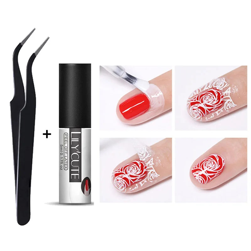 LILYCUTE Peel-Off Nail Latex Tape - Anti-Overflow Manicure Guard