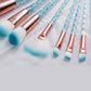 10-Piece Unicorn Glitter Makeup Brush Set - Foundation and Eye Tools