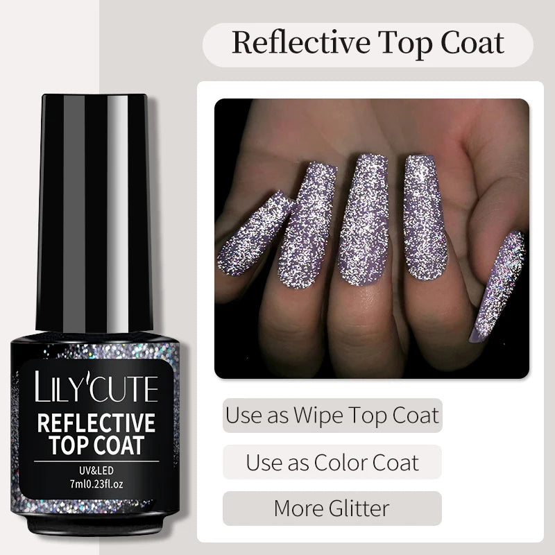 LILYCUTE 7ml Base and No-Wipe Top Coat Gel Polish