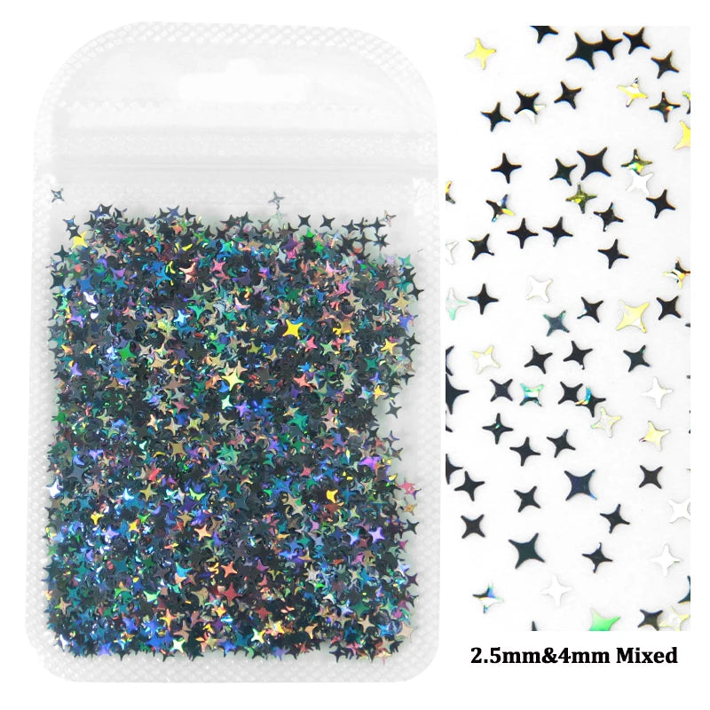2g Holographic Nail Art Glitter - Star Butterfly Sequins Flakes