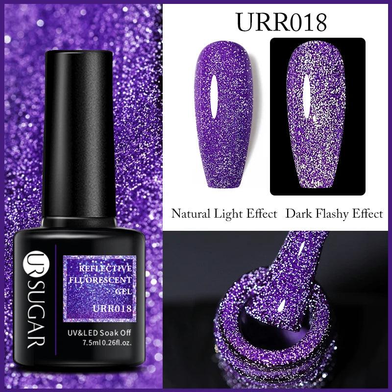 UR SUGAR 7.5ml Reflective Glitter Pink Sequin Gel Polish