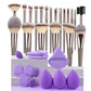 3-20 Piece Makeup Brush Set - Brown Blending Beauty Tools