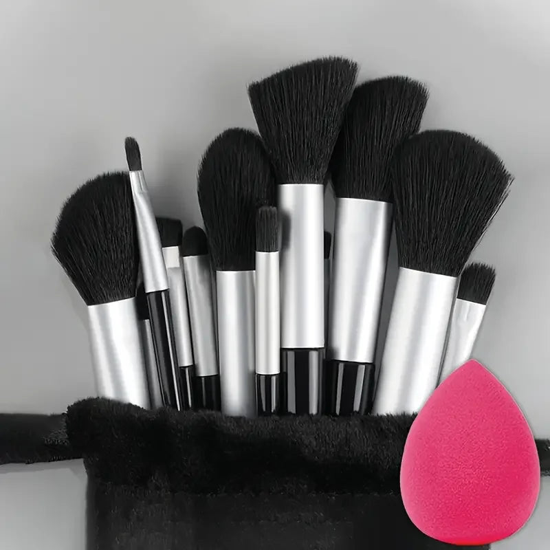 13-Piece Soft Makeup Brush Set - Foundation Blush and Eye Tools