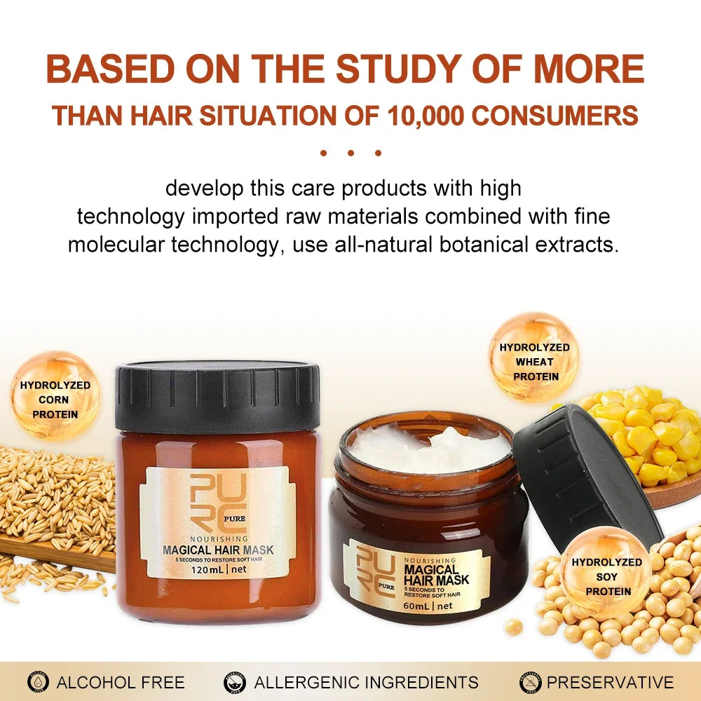 PURC 5s Keratin Hair Mask - Fast Smoothing Repair Cream