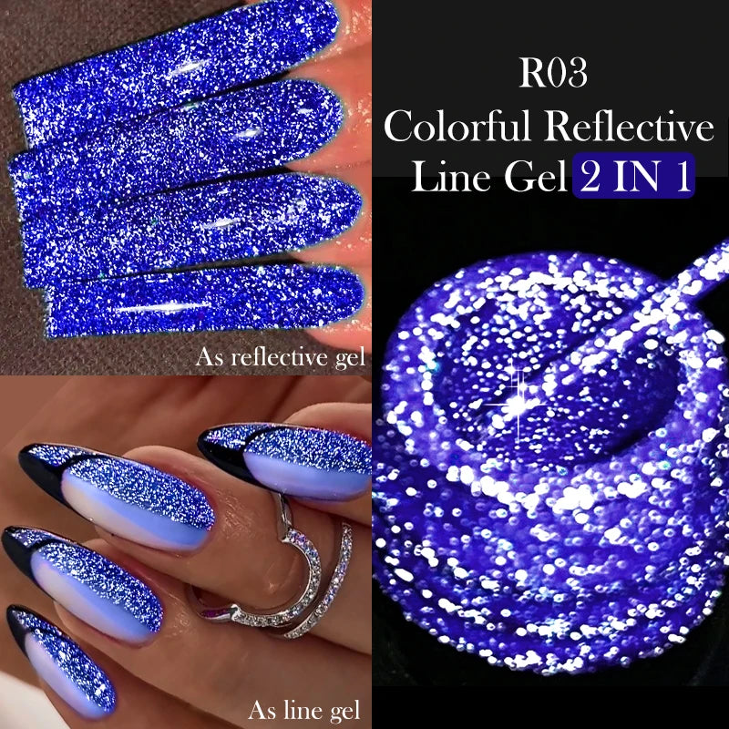 LILYCUTE 5ml Reflective Glitter Liner Gel - Champagne Nail Art