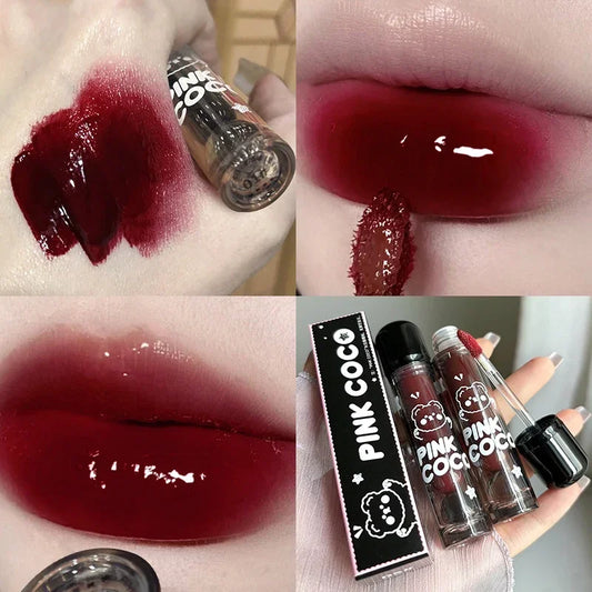 Mirror Glass Dark Red Lip Tint - Non-Stick Liquid Lip Glaze