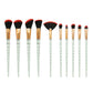 10-Piece Unicorn Glitter Makeup Brush Set - Foundation and Eye Tools