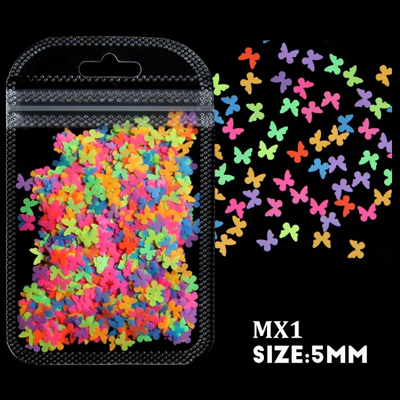 2g Holographic Nail Art Glitter - Star Butterfly Sequins Flakes
