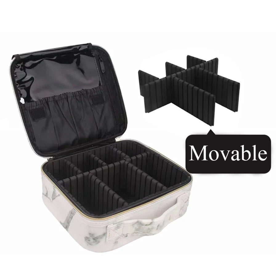 Marble Waterproof PU Cosmetic Bag - Makeup and Toiletry Organizer